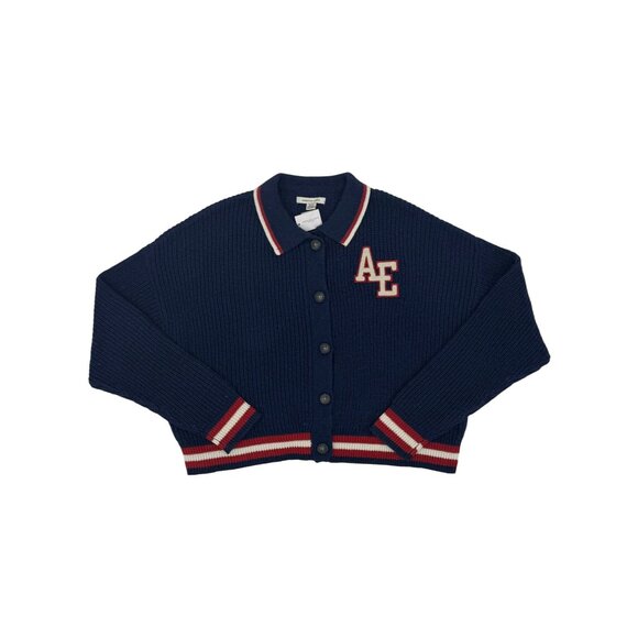 NWT American Eagle Cropped Letterman Cardigan Jacket • Y2K Preppy Collegiate S/M - Picture 4 of 16